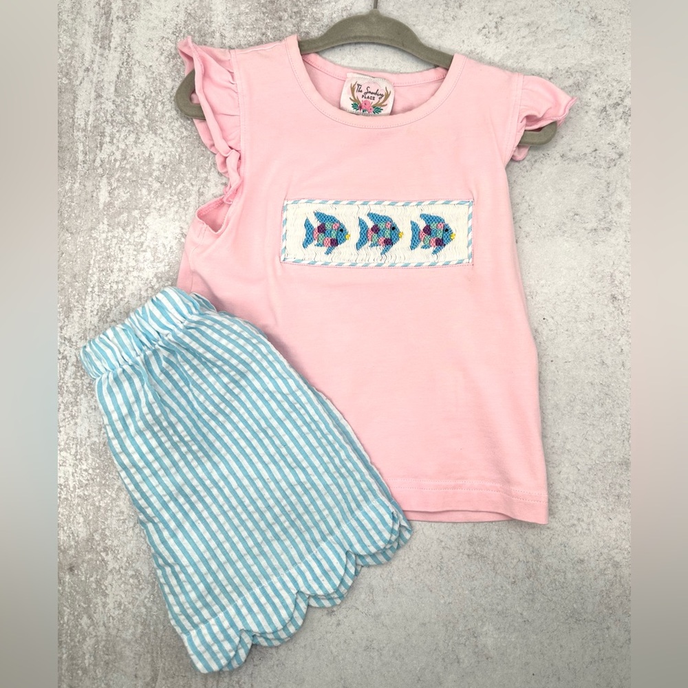 GUC Smocking Place Smocked Rainbow Fish Set for Summer